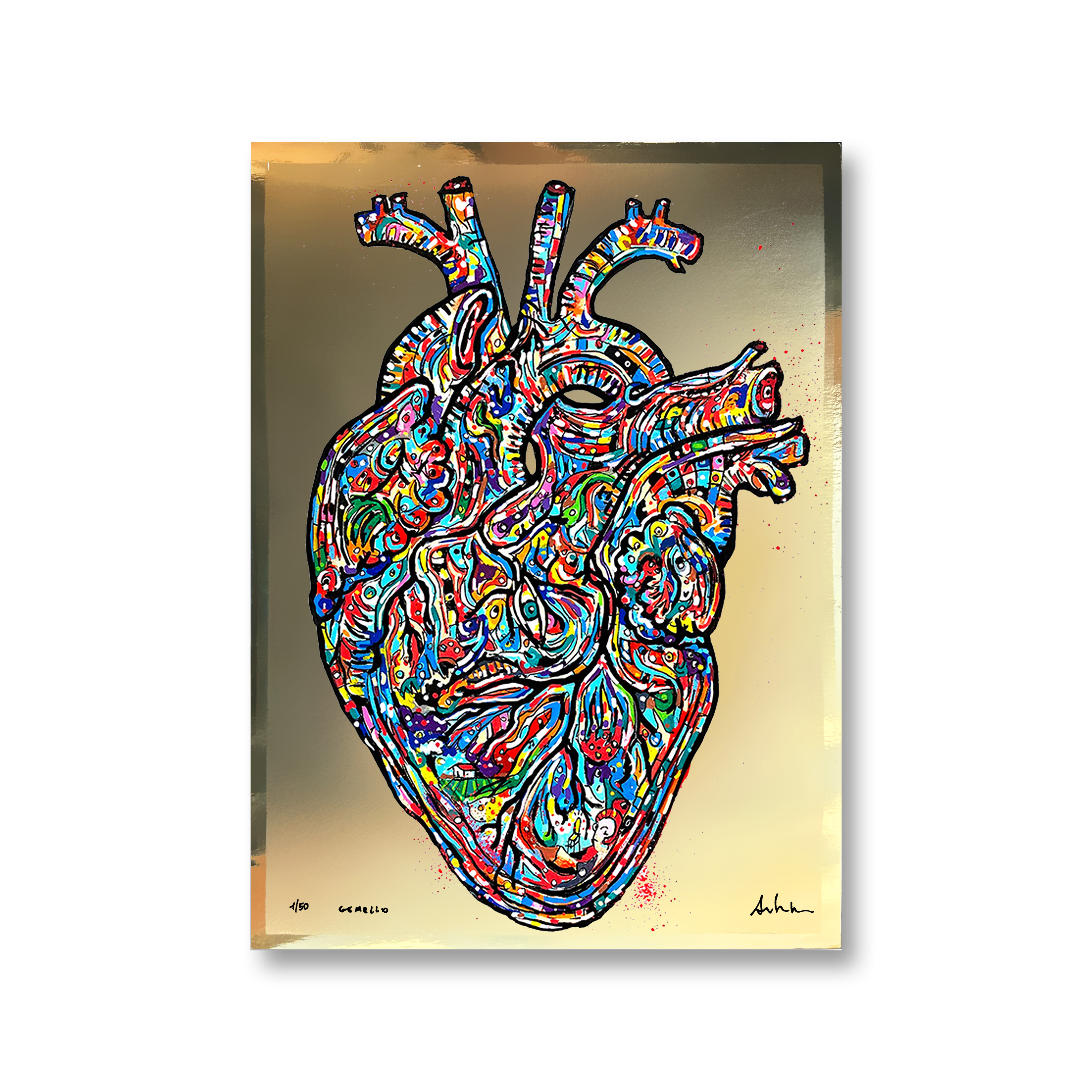 Gemello Store Official SERIGRAFIA CUORE GOLD