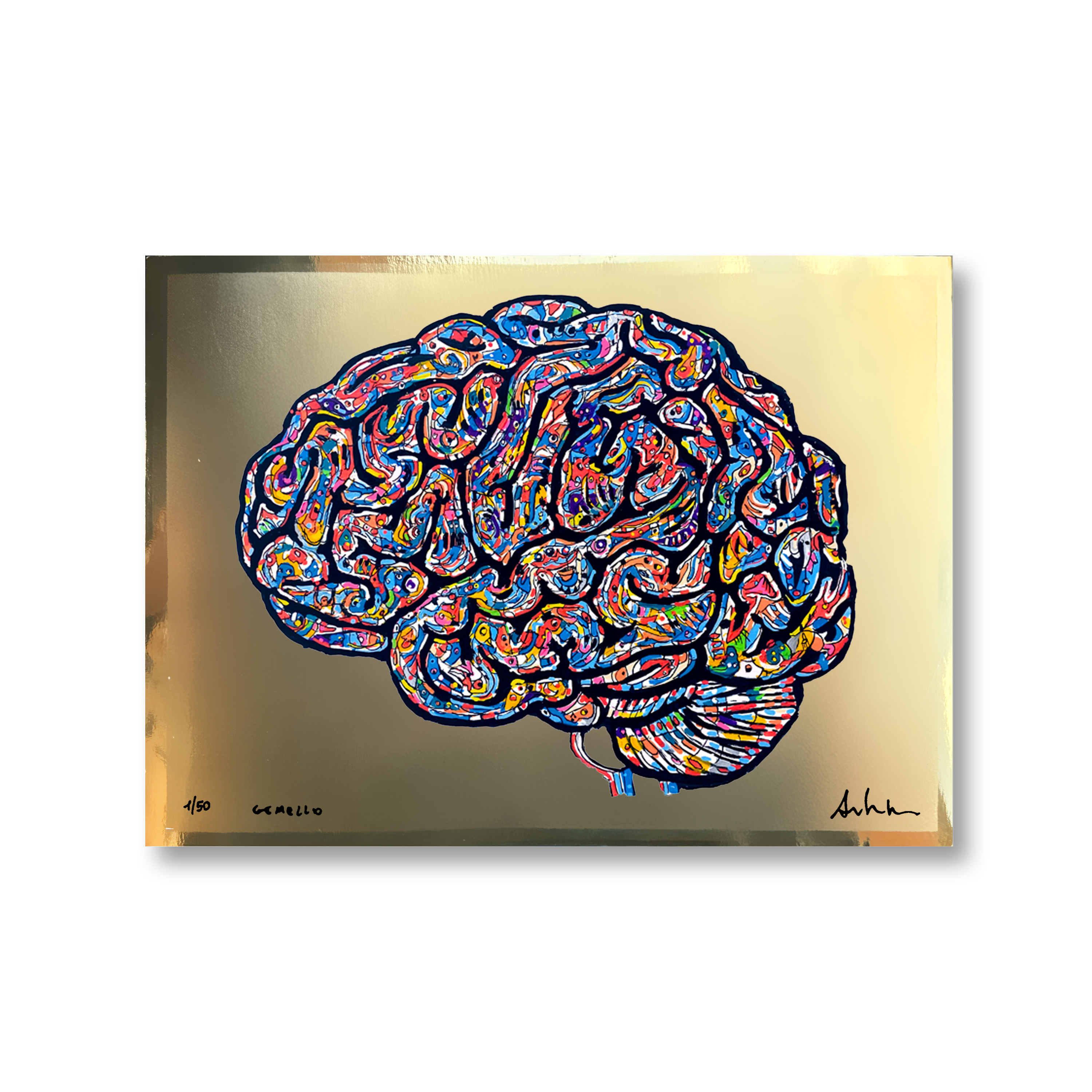 Gemello Store Official SERIGRAFIA CERVELLO GOLD